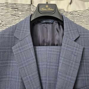 Brooks Brothers Regent Fit Blue Plaid Wool Suit 40R/32